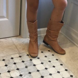 Tan leather boots